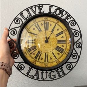 Live laugh love wall clock